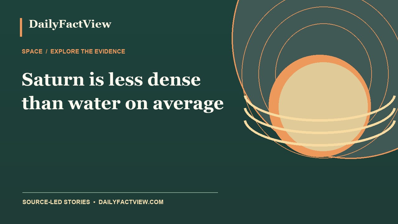 Original DailyFactView editorial illustration for Saturn is less dense than water on average